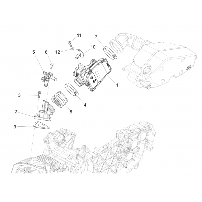 Gasklephuis - Injector - Inlaatspruitstuk