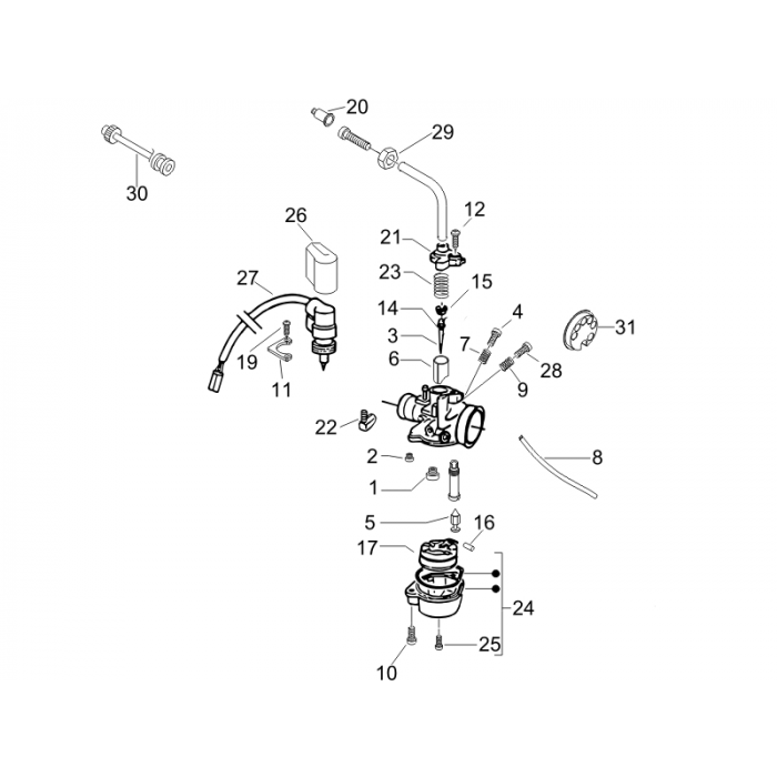 Onderdelen carburateur