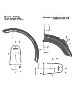 Voor en achterspatbord c50 gts50 517-21 517-39